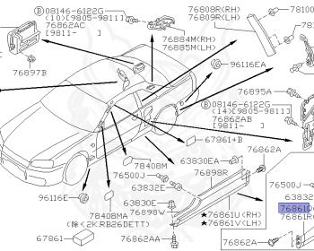 Nissan - Skyline GT-R - BNR34 - 1999 - GTR TYPE - 2 door hard top (2K) - MANUAL MISSION 6-SPEED(MT.F6) - Hi-Cas 4-Link (HI.4WD) - RB26DETT
