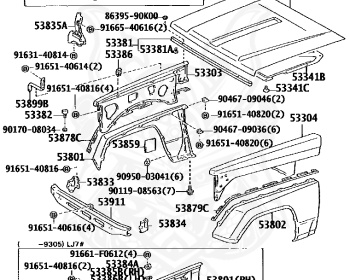Genuine Land Cruiser HZJ79 Exterior OEM parts supplied from Japan