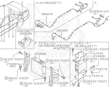 Nissan - Skyline - R34 GT - HR34 - 2000 - 20GT - 4 DOOR SEDAN(4S) - AUTOMATIC-FLOOR SHIFT(AT.F4) - High cast, 2-link (IRS.2WD) - RB20DE