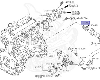Nissan - Presage - U31 - 2008 - 250HWS/250HWSJ - WAGON(W) - 2 WHEEL DRIVE(2WD) - AUTOMATIC TRANSMISSION(AT) - QR25DE