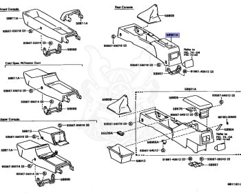 コンソール 58910-12010-03 - Toyota - BOX SUB-ASSY, CONSOLE, REAR - Nengun