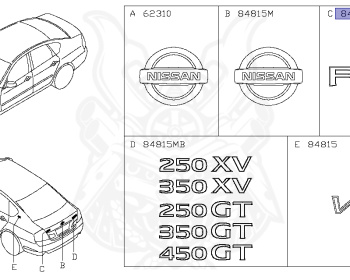 Nissan - Fuga - Y50 - 2004 - 350GT/SP - SEDAN(S) - 2 WHEEL DRIVE(2WD) - AUTOMATIC TRANSMISSION(AT) - VQ35DE