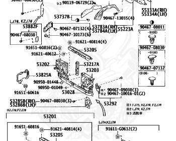 Toyota - Land Cruiser - KZJ78G - 1993 - LX TYPEPRADO LX TYPE - WAGON - Manual - 1KZTE