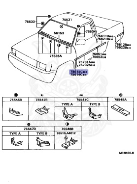 75615-89111 - Toyota - FRONT FENDER, REAR MOULDING, RH - Nengun Performance