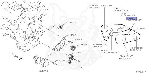 11925-EY00A - Nissan - IDLER PULLEY ASSEMBLY - Nengun Performance