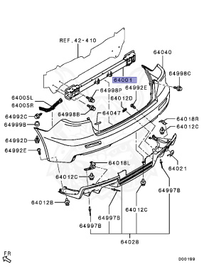 6410A697 - Mitsubishi - Reinforcement, Rr Bumper - Nengun Performance