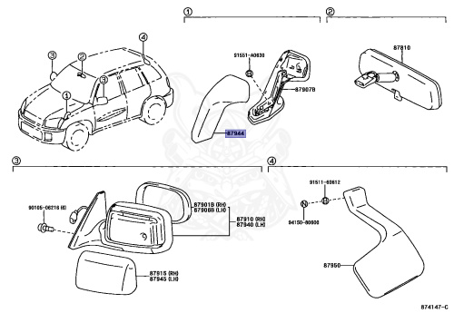 87944-42020-A1 - Toyota - COVER, FRONT FENDER SIDE VIEW DEVICE, LH ...