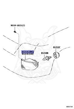 81211-22060 - Toyota - LAMP UNIT, FOG LAMP, RH - Nengun Performance