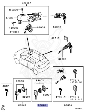6370B695 - Mitsubishi - KEY,DOOR LOCK TRANSMITTER - Nengun Performance