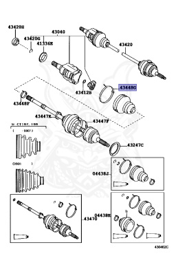4160340 42345-16040 - Toyota - CLAMP, NO.2 (FOR FRONT AXLE INBOARD JOINT BOOT ...