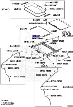63217 63217-58020 - Toyota - GARNISH, SLIDING ROOF, FRONT - Nengun Performance