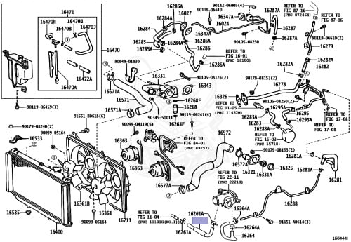 16261-46050 - Toyota - HOSE, WATER BY-PASS - Nengun Performance