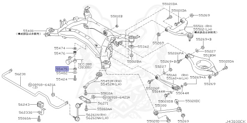 55475-AG000 - Nissan - STOPPER, DIFFERENTIAL MOUNTING LOWER - Nengun ...