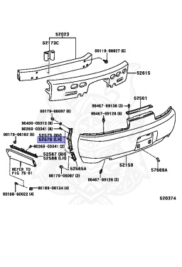 52576-24041 - Toyota - RETAINER, REAR BUMPER SIDE, LH - Nengun Performance