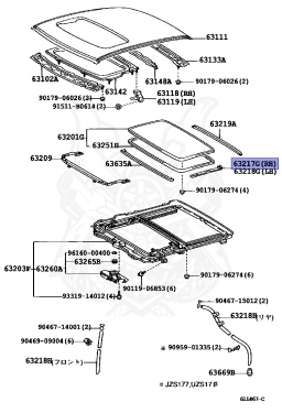 63217 63217-30080 - Toyota - GARNISH, SLIDING ROOF SIDE, RH - Nengun Performance