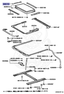 63217 63217-22040 - Toyota - GARNISH, SLIDING ROOF SIDE, RH - Nengun Performance