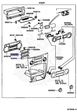 55905-12520-C0 - Toyota - KNOB, HEATER CONTROL, NO.4 - Nengun Performance