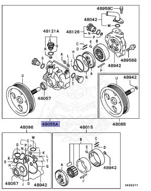 MR418566 - Mitsubishi - OIL PUMP ASSY,P/S - Nengun Performance