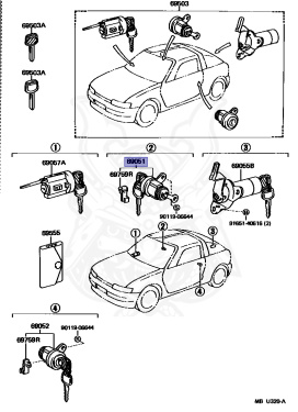 69051-18010 - Toyota - Lock cylinder - Nengun Performance