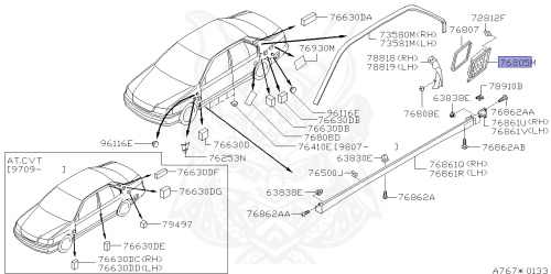 76805-0M000 - Nissan - DUCT, DRAFTER OUTLET LH - Nengun Performance
