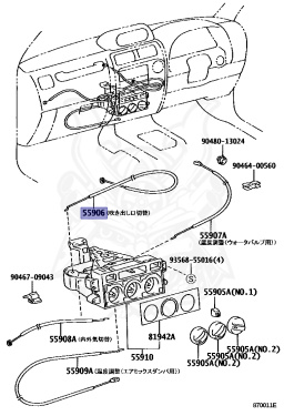 55906-60090 - Toyota - CABLE SUB-ASSY, HEATER CONTROL - Nengun Performance