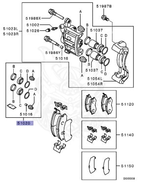 MR407375 - Mitsubishi - Seal Kit, Fr Brake Caliper - Nengun Performance
