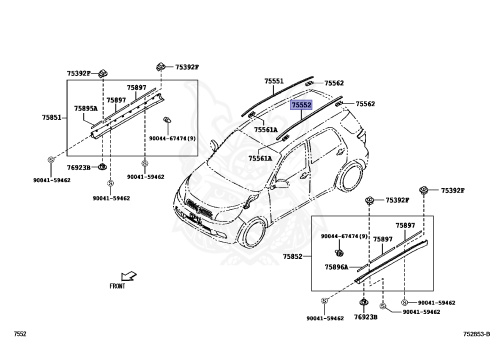 75552-B4010 - Toyota - MOULDING, ROOF DRIP SIDE FINISH, LH - Nengun ...