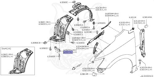 62823-1JB0A - Nissan - Air guide, front left - Nengun Performance
