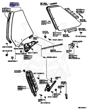 62072-12150 - Toyota - GLASS SUB-ASSY, QUARTER, LH - Nengun Performance