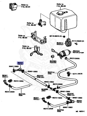 85031-30020 - Toyota - Valve, Headlamp Cleaner Washer Hose