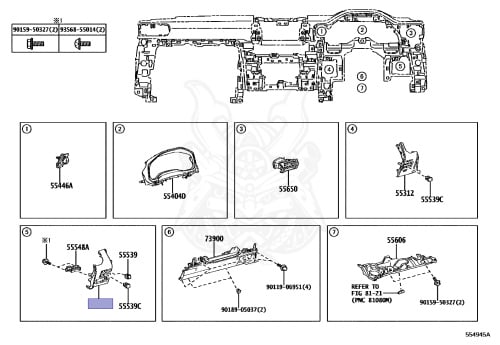 55432-60570-E0 - Toyota - PANEL, INSTRUMENT PANEL FINISH, LOWER NO