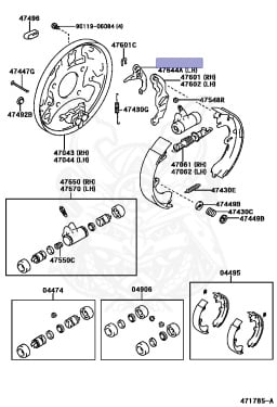 47643-47010 - Toyota - LEVER, REAR BRAKE AUTOMATIC ADJUST, RH - Nengun ...