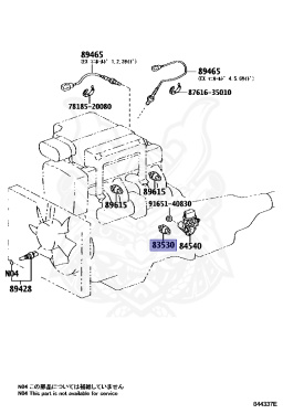 83530-60020 - Toyota - Switch Assy, Oil Pressure (for Engine