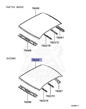 MR208833 - Mitsubishi - Roof Panel (no sunroof opening) - Nengun