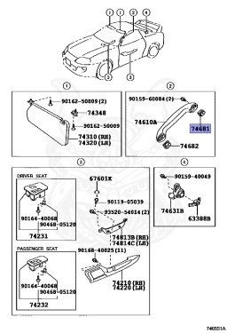 74681-14010 - Toyota - Retainer, Assist Grip, Upper - Nengun Performance