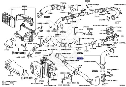 17345-46040 - Toyota - Hose, Air, No.5 - Nengun Performance