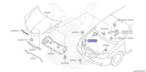 65722-65F00 - Nissan - Clamp, Hood Rod - Nengun Performance