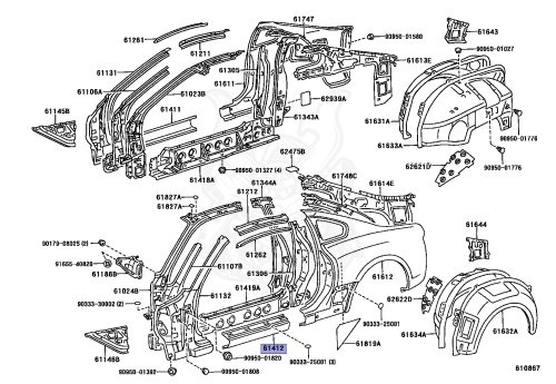 61412-14320 - Toyota - Panel, Rocker, Outer Lh - Nengun Performance