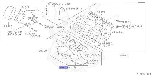 88304-51E00 - Nissan - Clip, Rear Seat - Nengun Performance