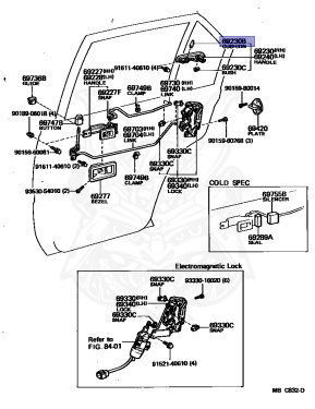 90541-03021 - Toyota - Cushion (for Front Door Outside