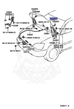 53450-49045 - Toyota - Support Assy, Hood, Lh - Nengun Performance