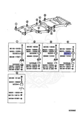 52203-60030 - Toyota - Cushion, Body Mount, No.5 Upper - Nengun