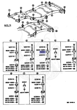 新聞 52203-60030 - Toyota - Cushion, Body Mount, No.5 Upper