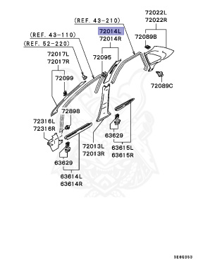 MB793938 - Mitsubishi - Trim, Ctr Pillar, Upr Lh - Nengun Performance