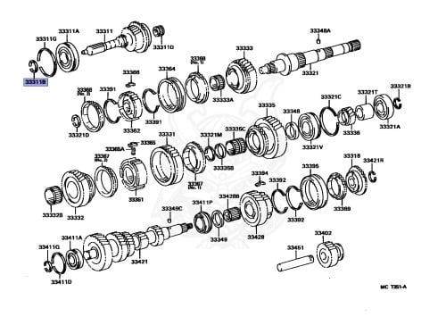90520-38013 - Toyota - Ring, Shaft Snap (for Front Bearing