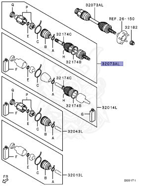 3815A441 - Mitsubishi - Shaft Assy, Fr Axle Drive, Lh - Nengun Performance