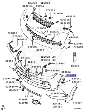 Ms440502 MS440522 - Mitsubishi - Nut, Fr Bumper - Nengun Performance