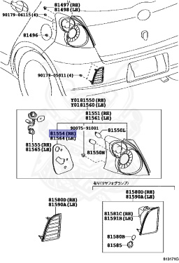 81554-52570 - Toyota - Gasket, Rear Combination Lamp Body, Rh - Nengun ...