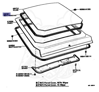 68291-12050 - Toyota - Weatherstrip, Back Door Glass - Nengun Performance