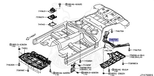 74870-1EA0A - Nissan - Tunnel Bracket Assembly - Nengun Performance